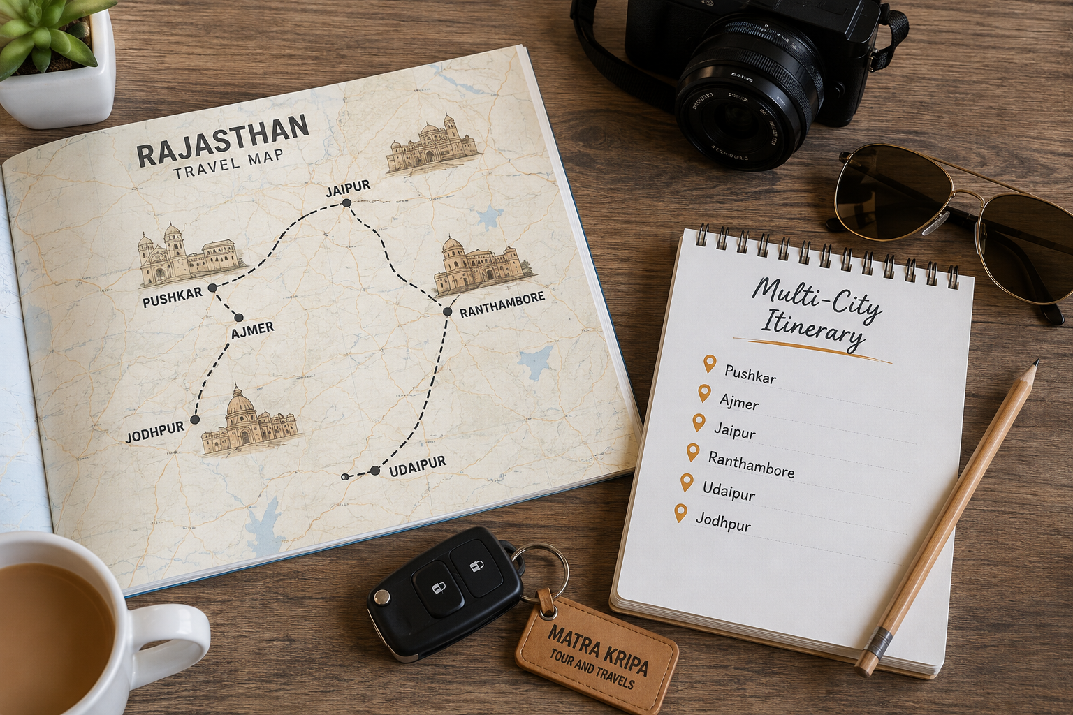 Rajasthan Multi-City Taxi Itinerary from Pushkar and Ajmer